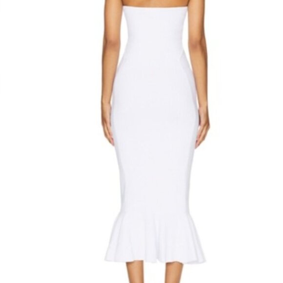 NWT Retrofete Iridescent White Tillee Strapless Knit Midi Dress M NWT - Picture 3 of 5
